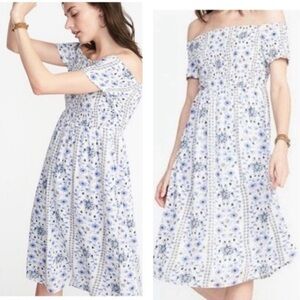Old Navy White and Blue Floral Dress